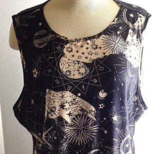 SHEIN Curve Bodysuit 4XL Sleeveless Moon & Star Pattern NWOT (DD)
